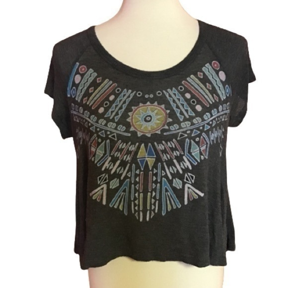 Native American open back crop t shirt - Picture 1 of 9
